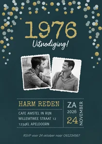 Uitnodiging velvet look met confetti