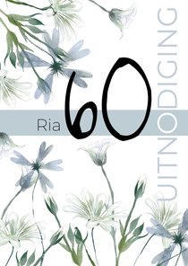 Uitnodiging verjaardag 60 met veldbloemen
