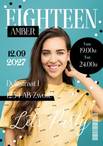 Uitnodiging verjaardagsfeest 18 jaar magazine cover