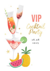 Uitnodiging VIP cocktail party zomerfeest fruit