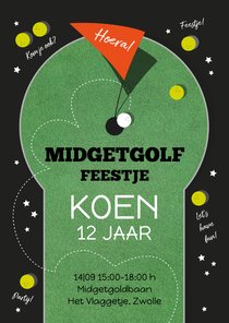 Uitnodiging voor een midgetgolf feestje