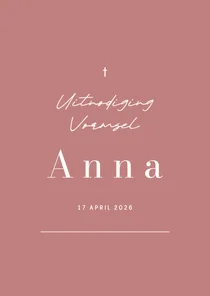 Uitnodiging vormsel communie oudroze met foto