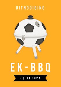 Uitnodiging WK barbecue - oranje met voetbal bbq