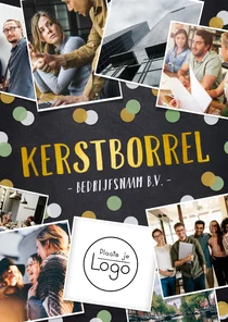 Uitnodiging zakelijk kerstborrel fotocollage