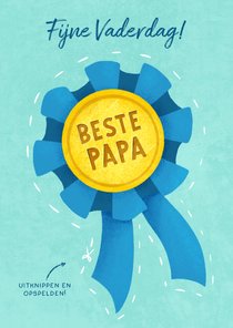 Vaderdag kaart met medaille voor de beste papa