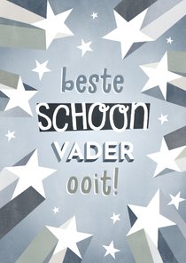 Vaderdag kaart voor je schoonvader met typografie en sterren