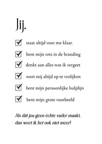 Vaderdagkaart bonusvader checklist voor de beste vader