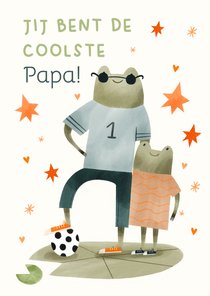 Vaderdagkaart coolste papa en dochter hartjes sterren