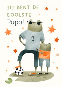 Vaderdagkaart coolste papa en zoon kikker sterren