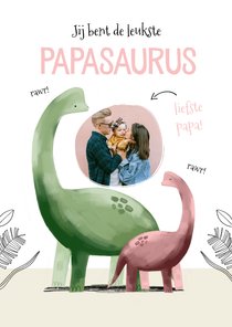 Vaderdagkaart dochter leukste papasaurus dino's met foto