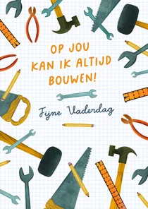 Vaderdagkaart met veel gereedschap