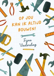 Vaderdagkaart met veel gereedschap