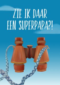 Vaderdagkaart met verrekijker