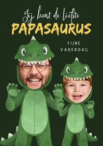 Vaderdagkaart papasaurus dino fotokaart vaderdag grappig