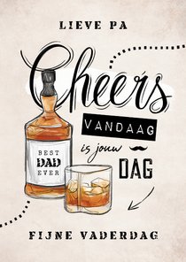 Vaderdagkaart vintage stoer whiskey chill cheers