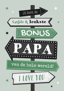 Vaderdagkaart wegwijzers stoer hout fijne vaderdag groen