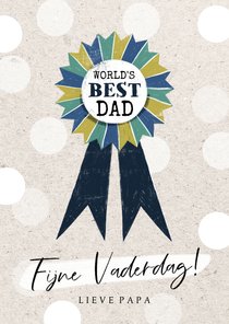 Vaderdagkaart 'World's Best Dad' met kleurrijk lint