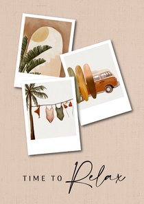 Vakantie kaart | Time to relax illustraties