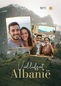 Vakantiekaart Albanië natuur fotocollage goud