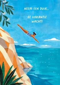 Vakantiekaart duik in de zomer en geniet van de vrijheid