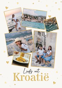 Vakantiekaart fotocollage hartjes liefs uit Kroatië