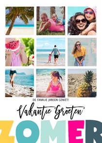 Vakantiekaart fotocollage ZOMER