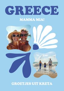 Vakantiekaart Griekenland poster hip 2 foto's aanpasbaar