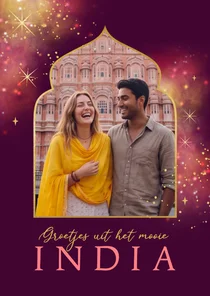 Vakantiekaart groetjes uit India lichtjes foto