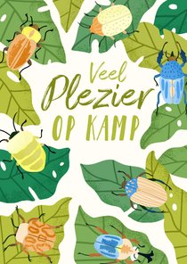 Vakantiekaart kamp met insecten