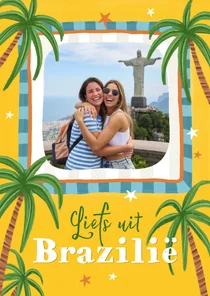 Vakantiekaart palmbomen foto kleurrijk Zuid-Amerika Brazilië