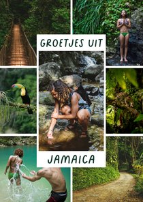 Vakantiekaart staand met 7 foto's Jamaica