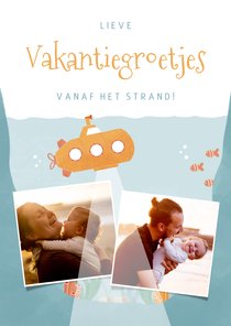 Vakantiekaart vakantiegroetjes oceaan en onderzeeër