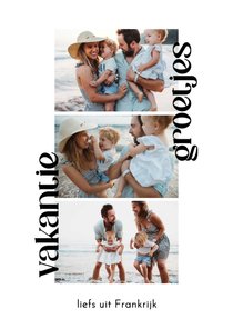Vakantiekaartje minimalistisch fotocollage vakantiegroetjes