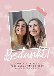 Valentijnskaart bedankt bloemen foto vriendschap