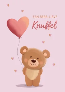 Valentijnskaart beertje met hartje