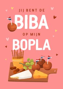 Valentijnskaart biba bopla studententaal bitterbal hartjes