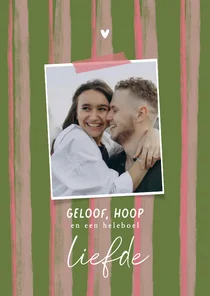 Valentijnskaart christelijk geloof hoop liefde foto strepen