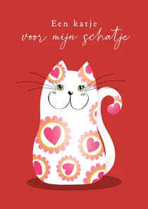 Valentijnskaart een katje voor mijn schatje