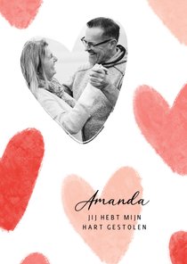 Valentijnskaart liefde hartjes foto hart gestolen