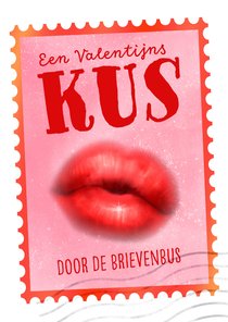 Valentijnskaart met Valentijns-kus