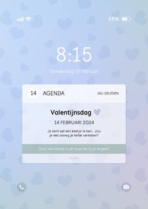 Valentijnskaart telefoon notificatie te laat