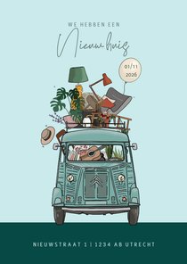 Verhuiskaart Citroen HY bus met verhuisspullen