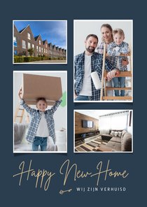 Verhuiskaart fotokaart happy new home sleutel