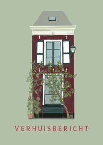 Verhuiskaart groen huis met luiken