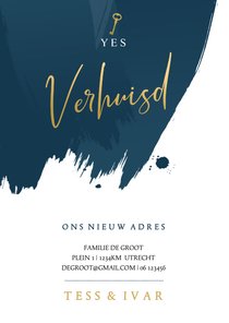 Verhuiskaart kraftlook met handlettering 