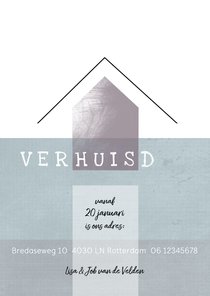 Verhuiskaart, modern en eenvoudig met huis