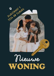 Verhuiskaart nieuwe woning sleutel home foto huis