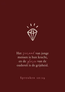 Verjaardag kaart bijbeltekst spreuken vrouw diamant