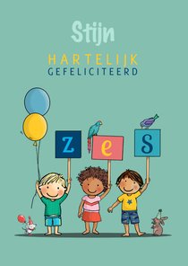 Verjaardag kinderen met bordjes zes
