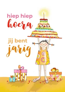 Verjaardag - meisje met grote taart
